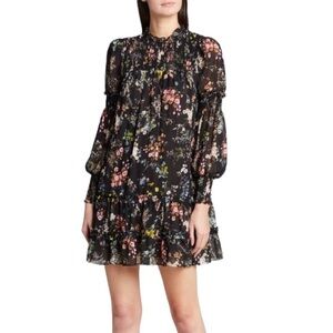 CINQ A SEPT Stephanie Floral Ruffle Smocked Mini Dress - LIKE NEW, Size 4